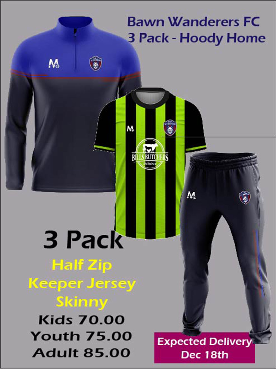 Bawn 3 Pack - Half Zip Keeper